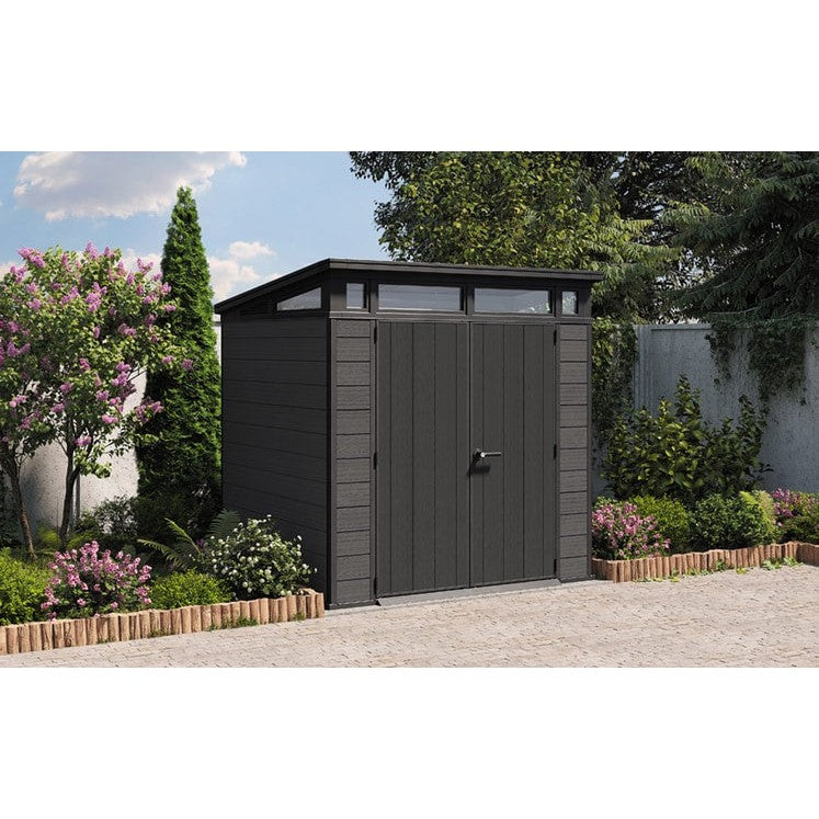 Keter 7x 7 Cortina Heavy Duty Plastic Pent Shed – Dark Grey