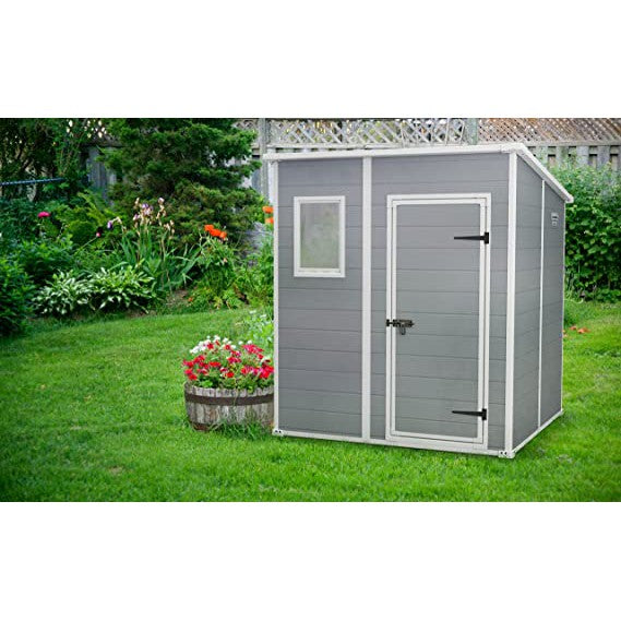 Keter 6 x 6 Manor Plastic Pent Garden Storage Shed – Grey