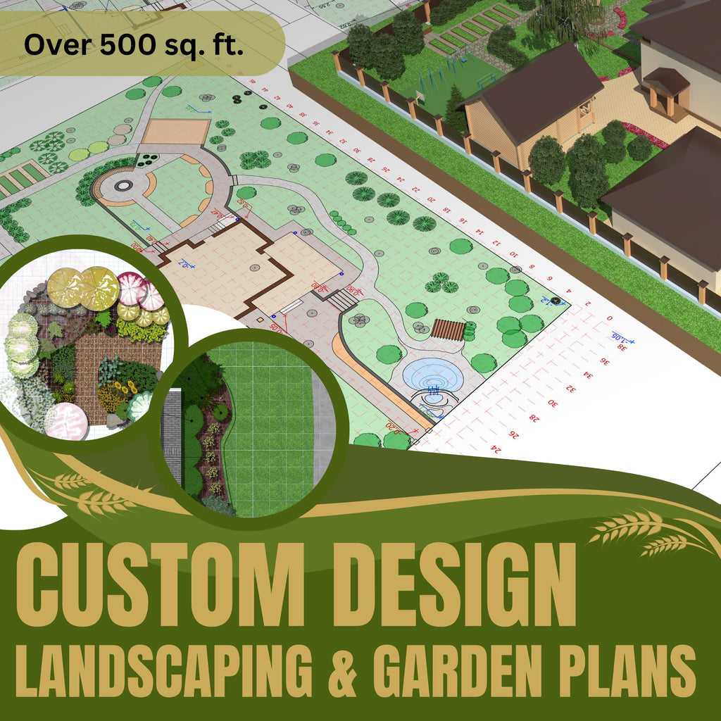 Custom Garden & Landscaping Plan for Large Spaces (500+ sq ft): Personalized Design