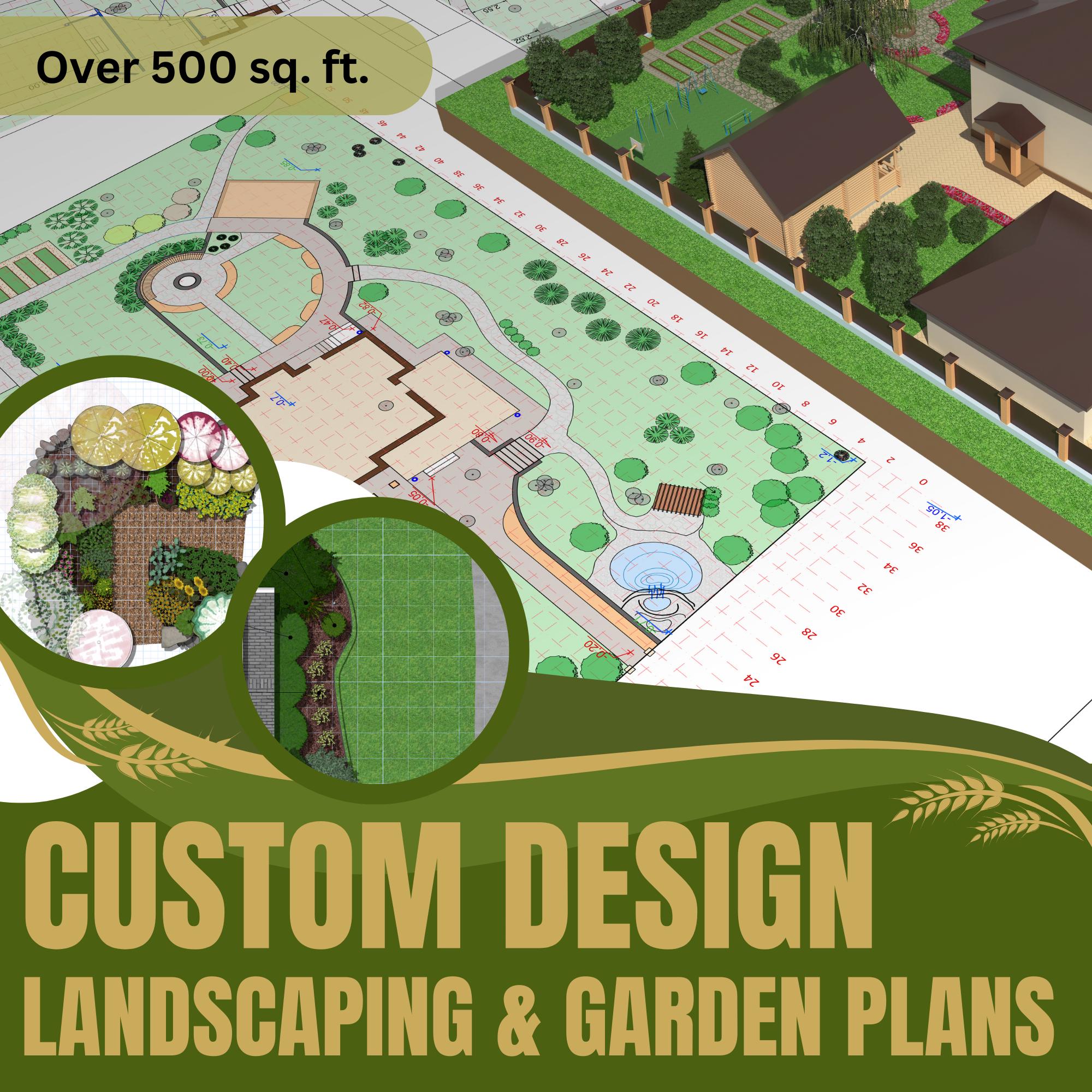 Custom Garden & Landscaping Plan for Large Spaces (500+ sq ft): Personalized Design